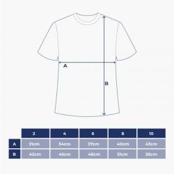 Tabela de medidas de t-shirts de criança