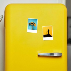 Ímanes de fotografia polaroid no frigorifico