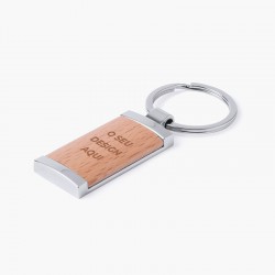 porta-chaves de madeira personalizado com logótipo
