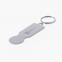 Porta-chaves com moeda personalizado com logótipo