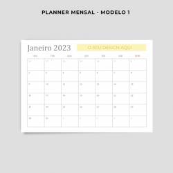 Planner Mensal personalizado modelo 1