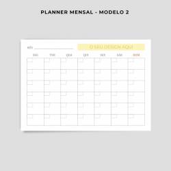 Planner Mensal personalizado modelo 2